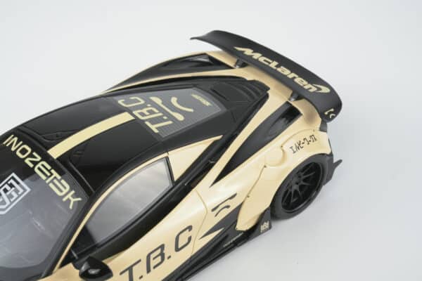 GT Spirit 1:18 LB-Works McLaren 720S Beige 2024 (GT961) Limited Edition Resin Model 22 GT Spirit 1:18 LB-Works McLaren 720S Beige resin model (GT961), high rear angle