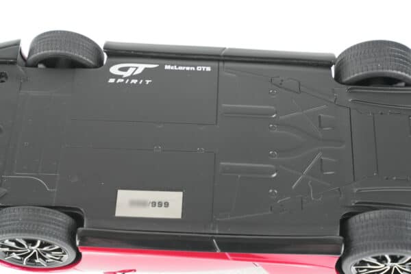GT Spirit 1:18 McLaren GTS Red 2023 (GT971) Limited Edition Resin Model 21 GT Spirit 1:18 McLaren GTS Red 2023 (GT971) resin model – base plate – limited edition of 999