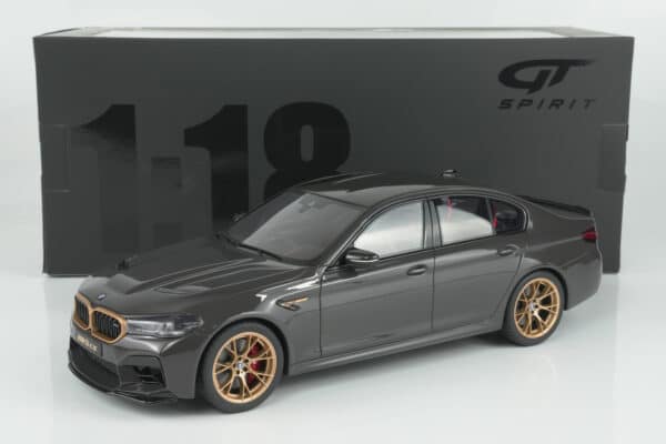 GT Spirit 1:18 BMW M5 CS Grey 2021 (GT993) resin model – with box – front