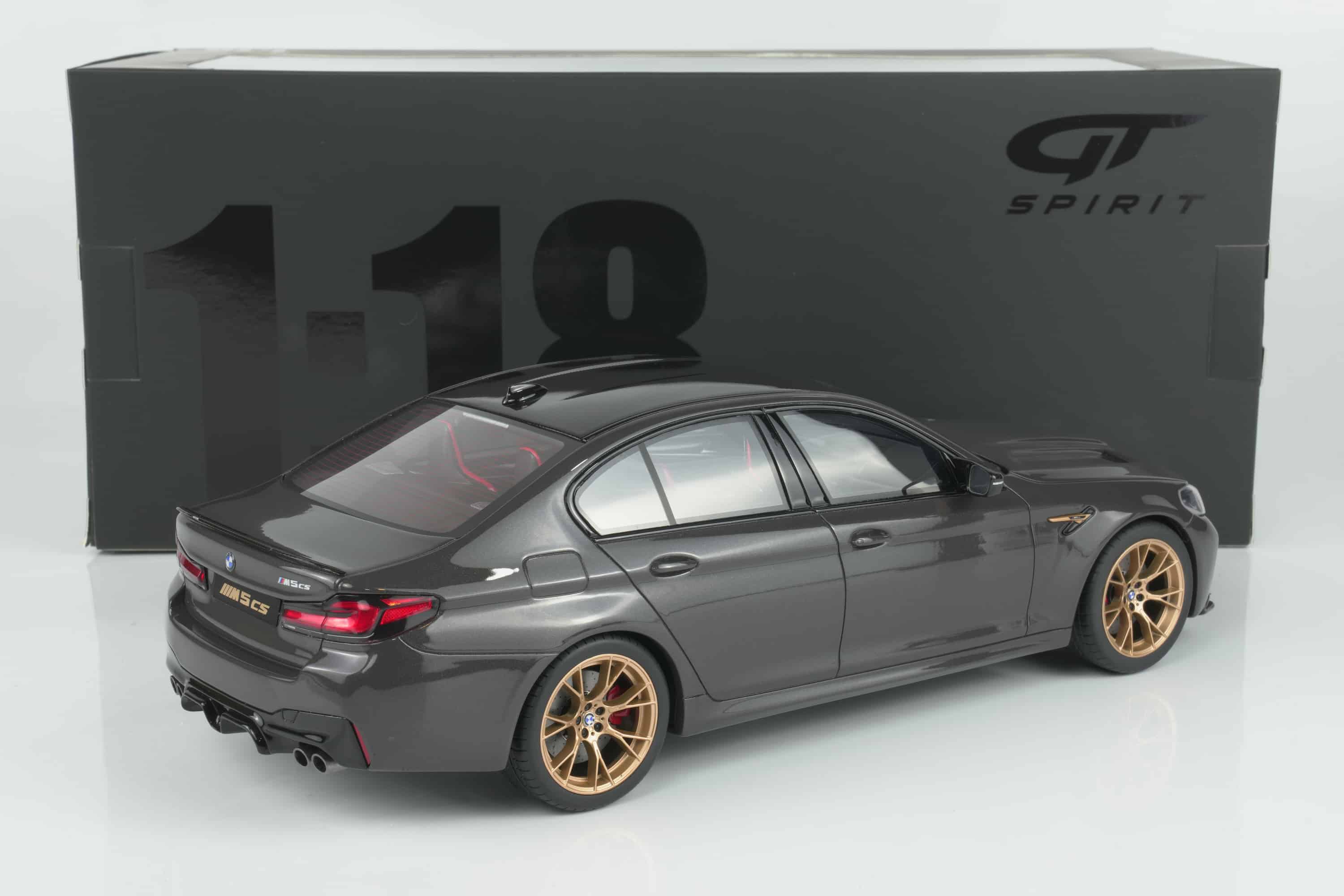 GT Spirit 1:18 BMW M5 CS Grey 2021 (GT993) Limited Edition Resin Model 2 GT Spirit 1:18 BMW M5 CS Grey 2021 (GT993) resin model – with box – rear