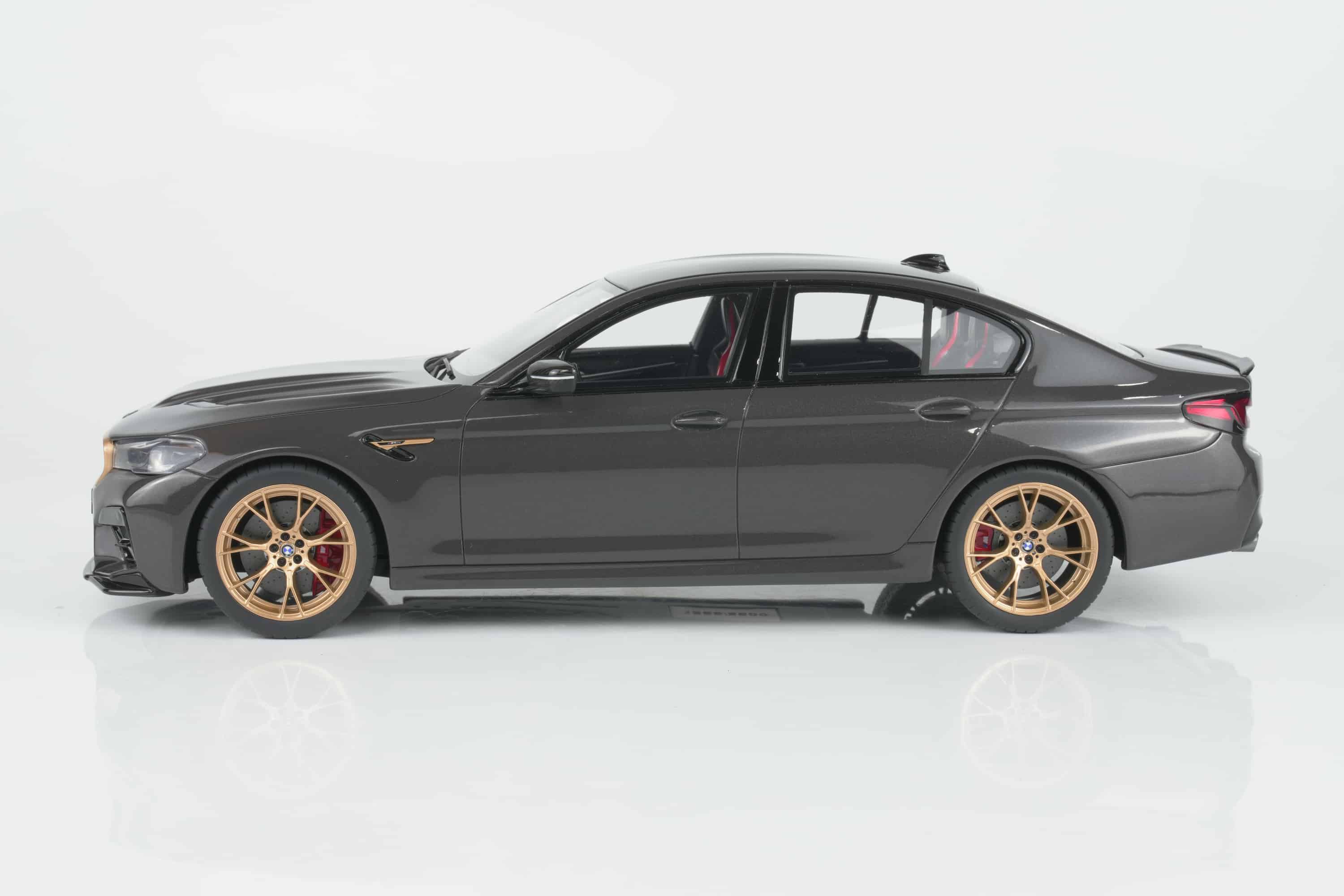 GT Spirit 1:18 BMW M5 CS Grey 2021 (GT993) Limited Edition Resin Model 5 GT Spirit 1:18 BMW M5 CS Grey 2021 (GT993) resin model – side profile