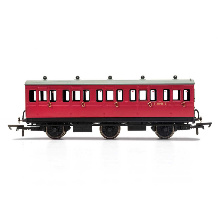 hornby - br, 6 wheel coach, 3rd class, e31085 (r40078a) oo gauge
