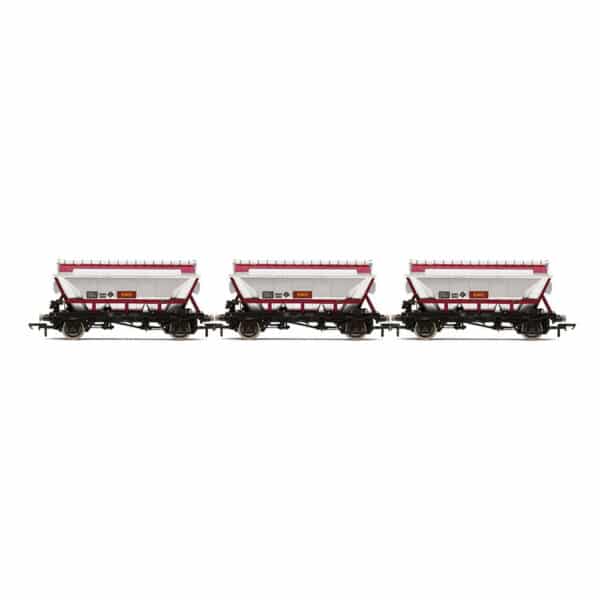hornby - cda hopper wagons, three pack, ews (r60071) oo gauge