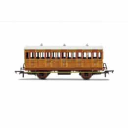 hornby - gnr, 4 wheel coach, 3rd class, 1636 (r40058) oo gauge