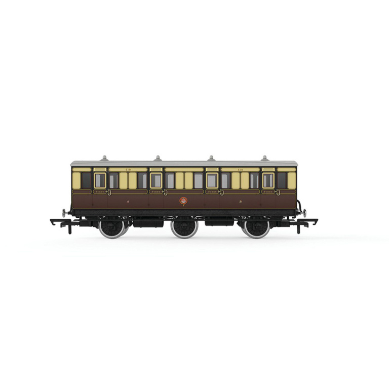 hornby - gwr, 6 wheel coach, 1st class, 519 (r40304) oo gauge