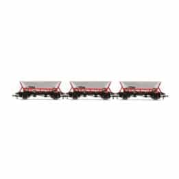 hornby - haa hopper wagons, three pack, br railfreight (r60063) oo gauge