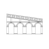 hornby - high stepped arched retaining walls x 2 (engineers blue brick) (r7375) oo gauge