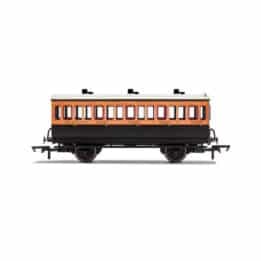 hornby - lswr, 4 wheel coach, 3rd class, 302 (r40062) oo gauge