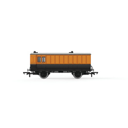 hornby - lswr, 4 wheel coach, passenger brake, 82 (r40295) oo gauge