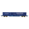 hornby - malcolm rail, kfa container wagon with 1 x 20' & 1 x 40' containers (r60133) oo gauge