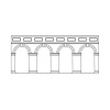 hornby - mid level arched retaining walls x2 (engineers blue brick) (r7385) oo gauge