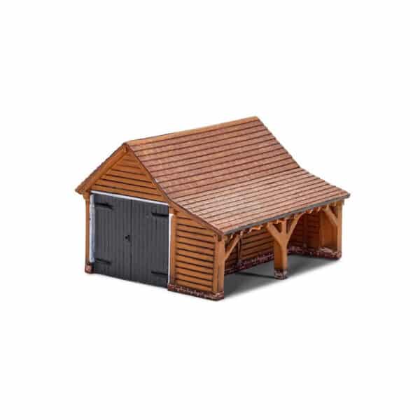 hornby - modern timber garage (r7271) oo gauge
