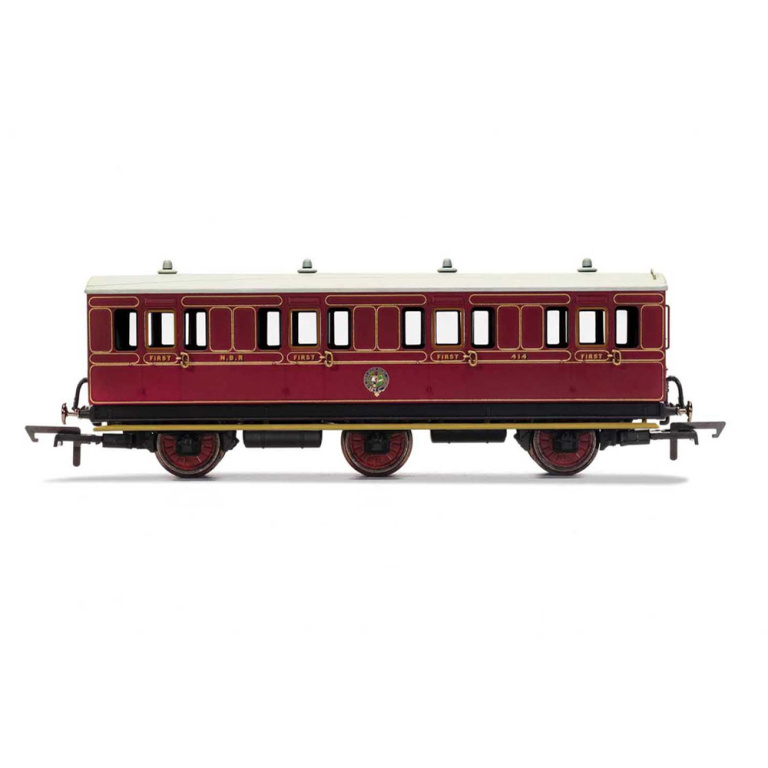 hornby - nbr, 6 wheel coach, 1st class, fitted lights, 414 (r40135) oo gauge