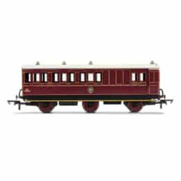 hornby - nbr, 6 wheel coach, unclassed (brake 3rd) coach, fitted lights, 472 (r40142) oo gauge
