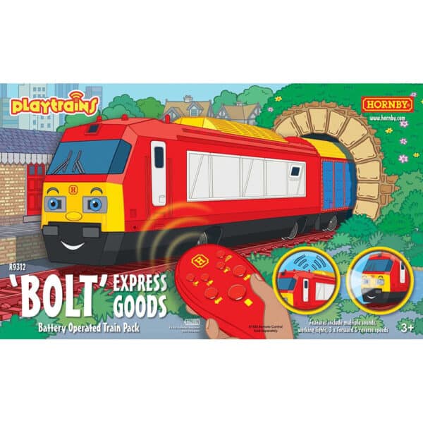 hornby - playtrains - bolt express goods battery operated train pack (r9312) oo gauge