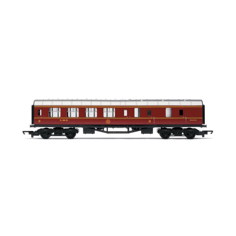 hornby - railroad lms, brake third coach (r4389) oo gauge