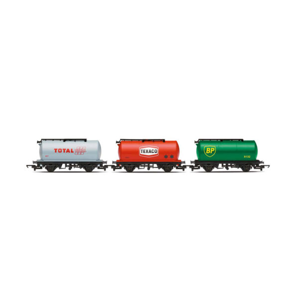 hornby - railroad petrol tankers, three pack, various (r6891) oo gauge