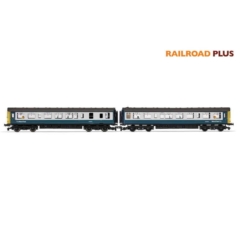 hornby - railroad plus metrotrain class 110 2 car train pack e52075 (r30171) oo gauge