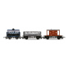 hornby - railroad triple wagon pack, mixed wagons with brake van (r60047) oo gauge