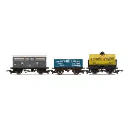 hornby - railroad triple wagon pack, various (r60135) oo gauge