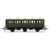 hornby - sr, 6 wheel coach, 3rd class, fitted lights, 1909 (r40132a) oo gauge