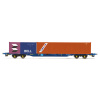 hornby - touax, kfa container wagon with 2 containers (r60224) oo gauge