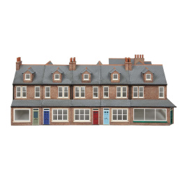 hornby - victorian end of terrace house right end (r7351) oo gauge