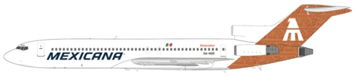 IF722MX1222 - 1/200 MEXICANA BOEING 727-264/ADV XA-HOV WITH STAND