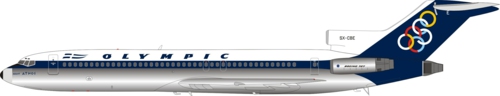 IF722OA0123P - 1/200 OLYMPIC BOEING 727-200 SX-CBE POLISHED WITH STAND