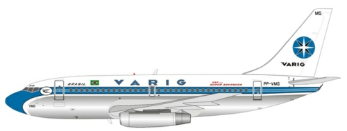 IF732RG0822P - 1/200 VARIG BOEING 737-200 PP-VMG WITH STAND