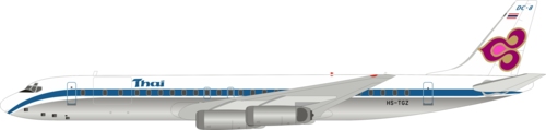 IF862TG0720 - 1/200 THAI AIRWAYS INTERNATIONAL DOUGLAS DC-8-62CF HS-TGZ WITH STAND