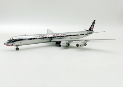 IF863FTSM-P - 1/200 N779FT FLYING TIGER LINE DC-8-63F POLISHED WITH STAND AND KEY TAG