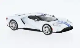 Ixo - 1:43 Ford GT 2017 Blanche avec bandes bleues