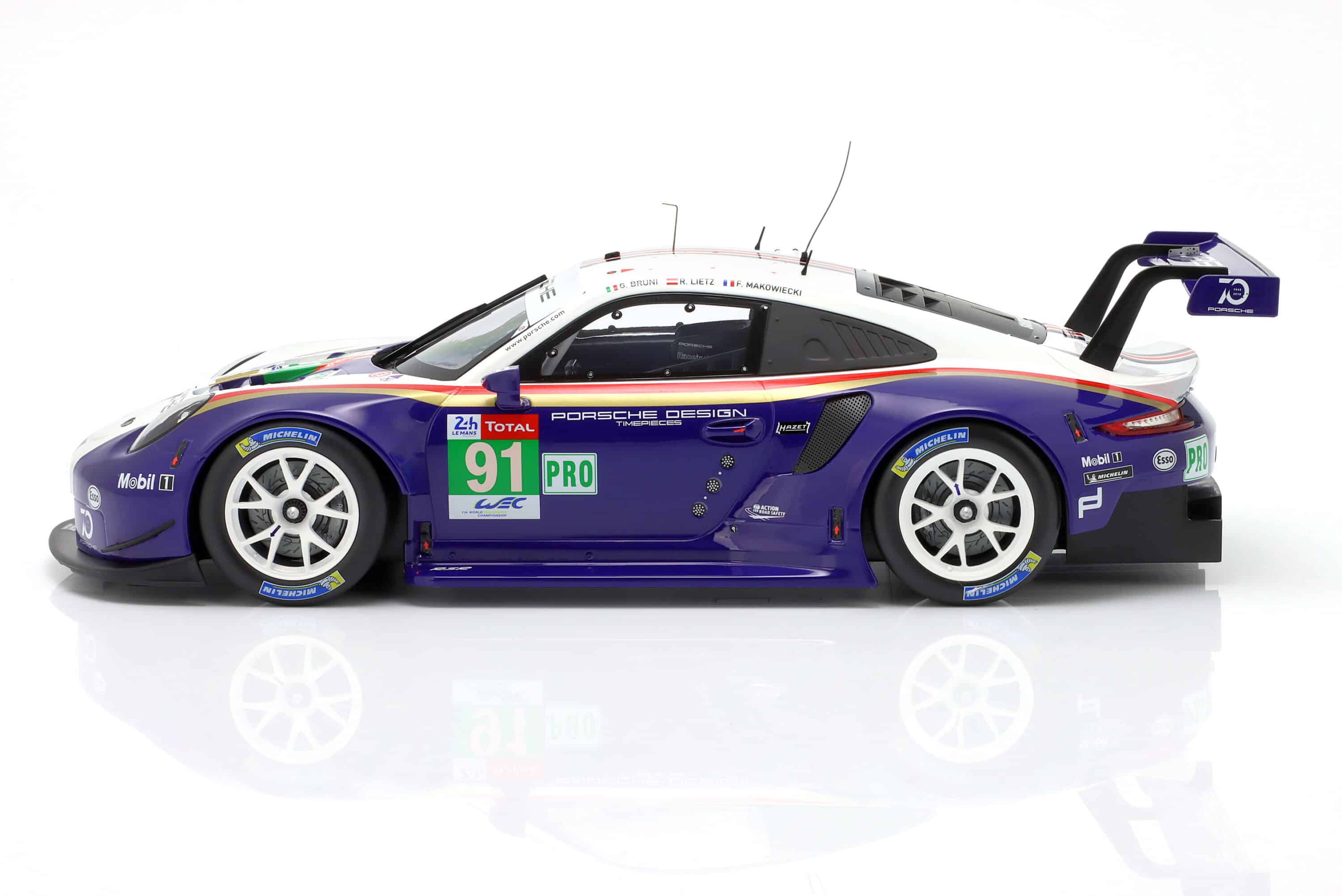 Ixo - 1:12 Porsche 911 (991) RSR No.91 2nd LMGTE Pro 24h Le Mans 2018 - Diecast Model