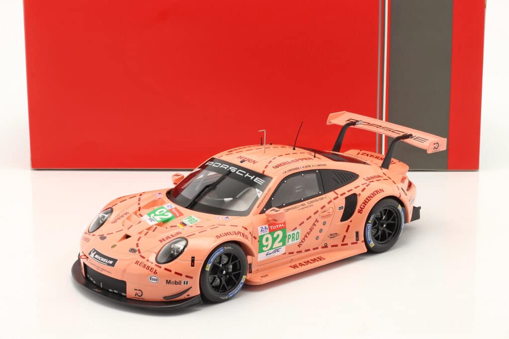 New model arrivals at model-universe.com include Werk83's Porsche 917 "Pink Pig", KK Scale's "Miami Vice" Ferrari Testarossa and many more ... 23 Ixo - 1:18 Porsche 911 (991) RSR No.92 24h Le Mans 2018 Class Winner LMGTE Pink Pig - Diecast Model