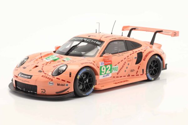 Ixo - 1:18 Porsche 911 (991) RSR No.92 24h Le Mans 2018 Class Winner LMGTE Pink Pig - Diecast Model 9 Ixo - 1:18 Porsche 911 (991) RSR No.92 24h Le Mans 2018 Class Winner LMGTE Pink Pig - Diecast Model