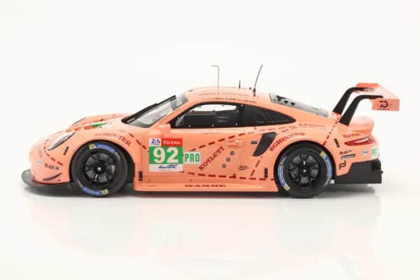 Ixo - 1:18 Porsche 911 (991) RSR No.92 24h Le Mans 2018 Class Winner LMGTE Pink Pig - Diecast Model