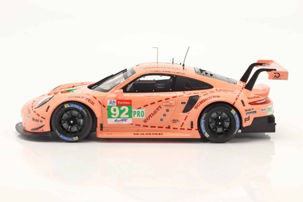 Ixo - 1:18 Porsche 911 (991) RSR No.92 24h Le Mans 2018 Class Winner LMGTE Pink Pig - Diecast Model 11 Ixo - 1:18 Porsche 911 (991) RSR No.92 24h Le Mans 2018 Class Winner LMGTE Pink Pig - Diecast Model