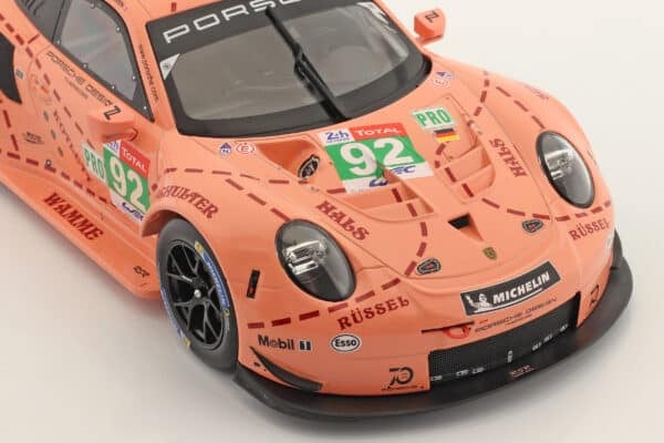 Ixo - 1:18 Porsche 911 (991) RSR No.92 24h Le Mans 2018 Class Winner LMGTE Pink Pig - Diecast Model