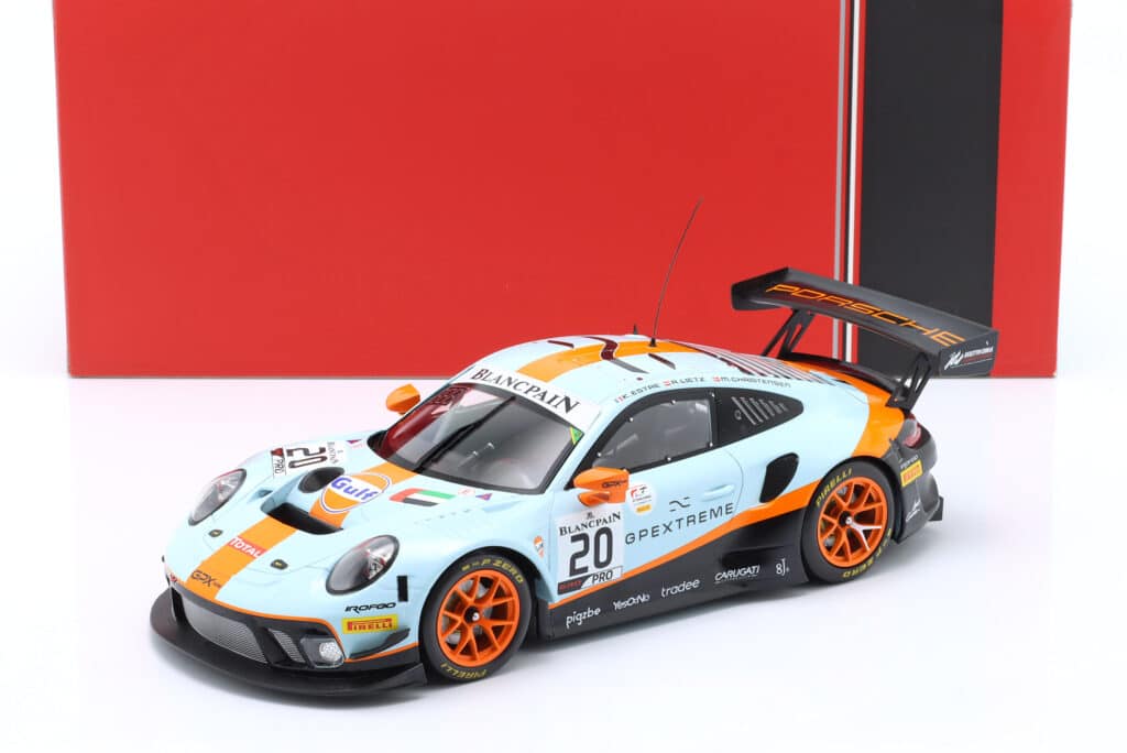 New model arrivals at model-universe.com include Werk83's Porsche 917 "Pink Pig", KK Scale's "Miami Vice" Ferrari Testarossa and many more ... 25 Ixo - 1:18 Porsche 911 GT3 R No.20 Gulf Winner 24h Spa 2019 Christensen, Lietz, Estre - Diecast Model