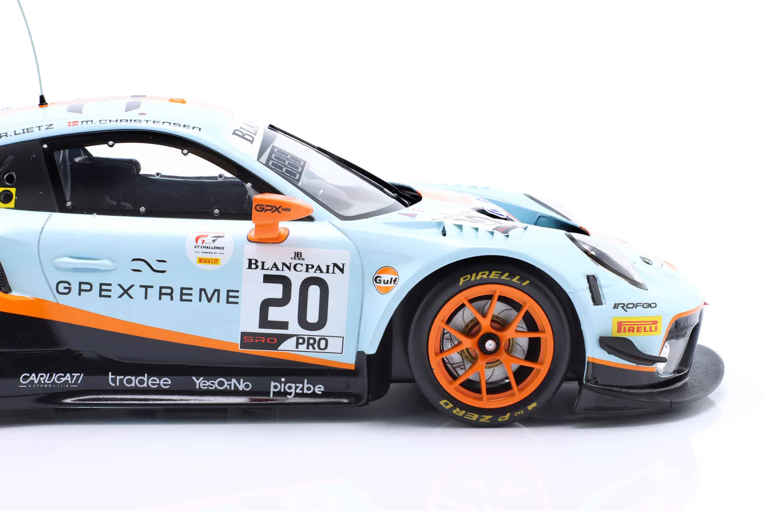 Ixo - 1:18 Porsche 911 GT3 R No.20 Gulf Winner 24h Spa 2019 Christensen, Lietz, Estre - Diecast Model