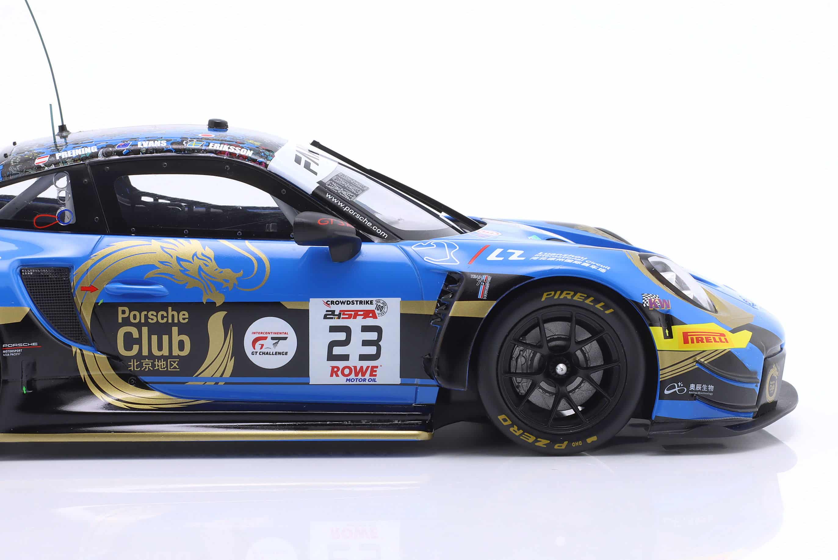 Ixo - 1:18 Porsche 911 GT3 R No.23 24h Spa 2024 Phantom Global - Eriksson, Evans, Preining - Diecast Model 5 ixo_1_18_porsche_911_gt3_r_no23_24h_spa_2024_phant 5