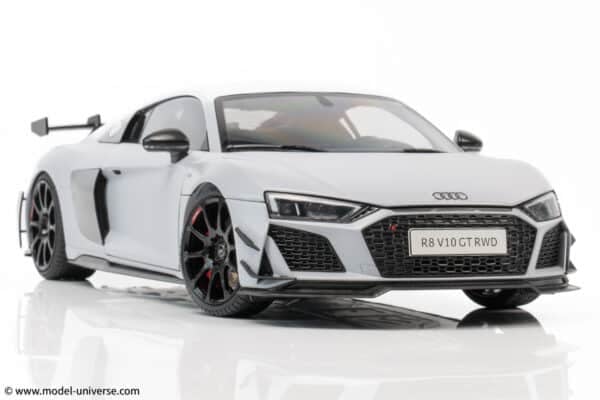 keng fai audi r8 v10 rwd light grey matt diecast model 03