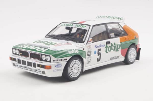 Lancia Delta HF Integrale White No.5 Monte Carlo Rally 1994 A.Aghini, S.Farnocchia - 1:18 Scale Diecast Model by Solido