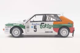 Lancia Delta HF Integrale White No.5 Monte Carlo Rally 1994 A.Aghini, S.Farnocchia - 1:18 Scale Diecast Model by Solido