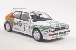 Lancia Delta HF Integrale White No.5 Monte Carlo Rally 1994 A.Aghini, S.Farnocchia - 1:18 Scale Diecast Model by Solido