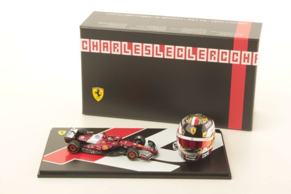 Looksmart 1:43 Ferrari SF-25 No.16 Charles Leclerc Abu Dhabi GP Helmet & Car Set (LSSET02) Resin Model