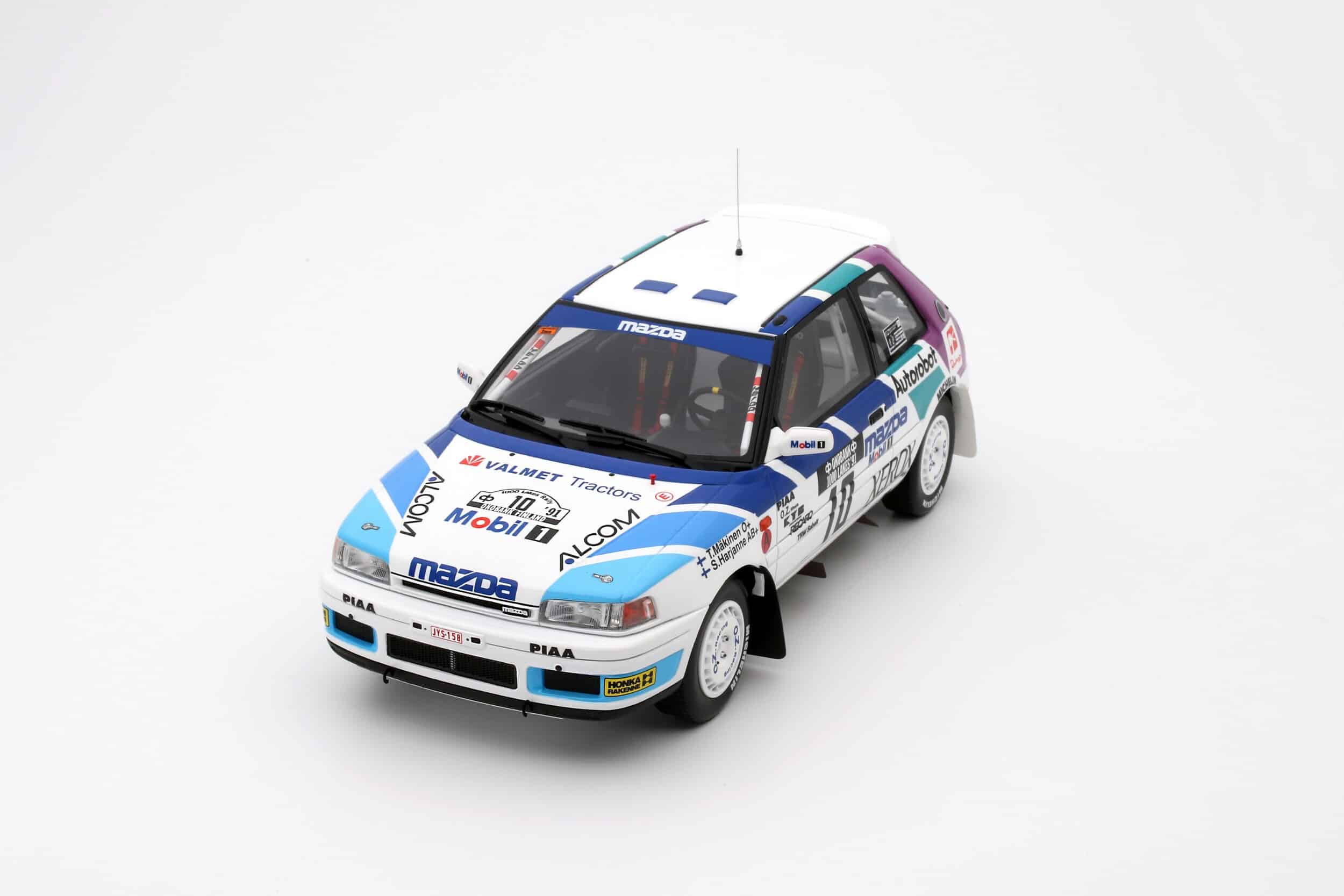 Otto Mobile 1:18 Mazda 323 GTX Gr.A Tommi Mäkinen 1000 Lakes Rally 1991 (OT1099) Limited Edition Resin Model 6 Otto Mobile 1:18 Mazda 323 GTX Gr.A Tommi Mäkinen 1000 Lakes Rally 1991 Limited Edition Resin Model