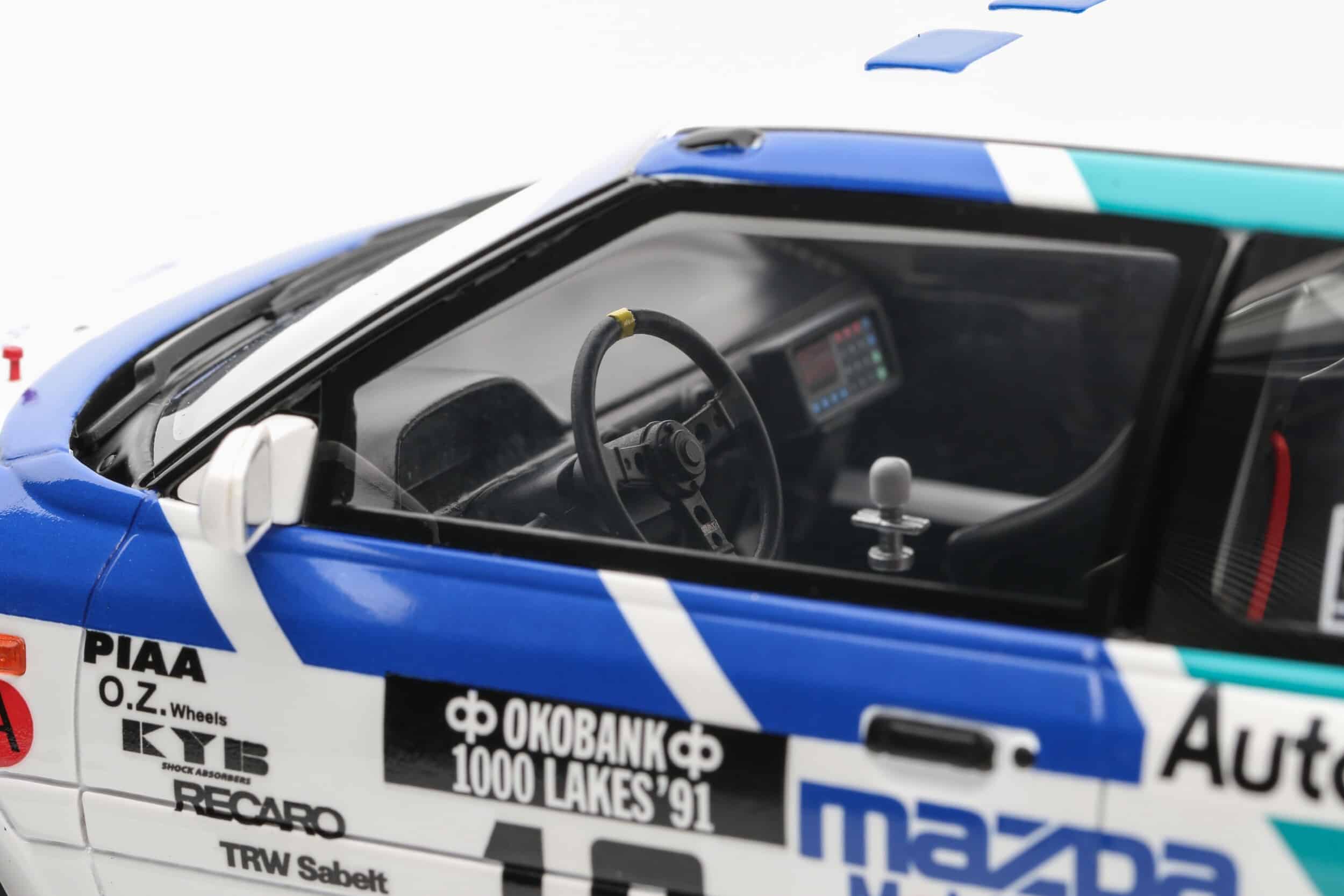 Otto Mobile 1:18 Mazda 323 GTX Gr.A Tommi Mäkinen 1000 Lakes Rally 1991 (OT1099) Limited Edition Resin Model 10 Otto Mobile 1:18 Mazda 323 GTX Gr.A Tommi Mäkinen 1000 Lakes Rally 1991 Limited Edition Resin Model