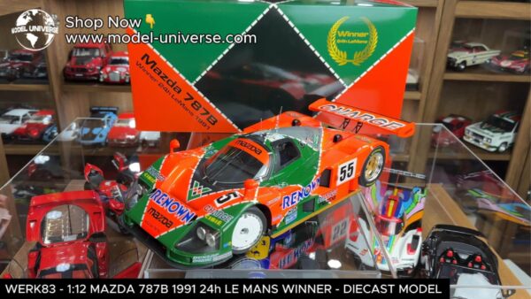WERK83 - 1:12 Mazda 787B No.55 Winner 24h Le Mans 1991 Weidler, Herbert, Gachot - Diecast Model 23 WERK83 - 1:12 Mazda 787B No.55 Winner 24h Le Mans 1991 Weidler, Herbert, Gachot - Diecast Model